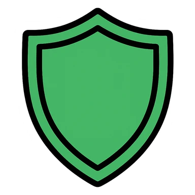 green shield icon with color outline sticker