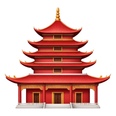 Basic Chinese temple icon, simplified architecture, symbolic representation sticker