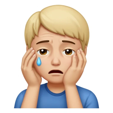 Person crying face palm sticker
