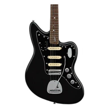 hyper realistic all black fender jaguar guitar with single coils pickup sticker