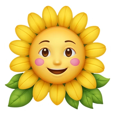 sun with hearts and flowers sticker