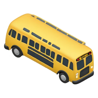 Short yellow bus, top view sticker