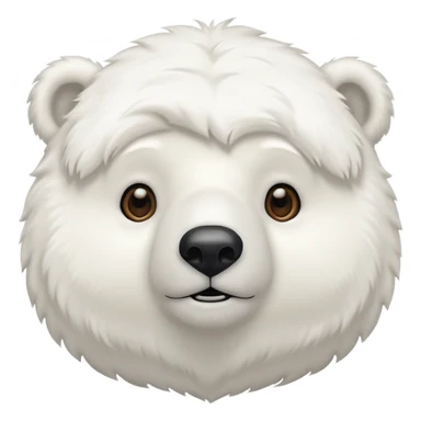 polar bear, simple, white fur, cute face sticker