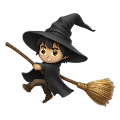 harry potter on broom sticker