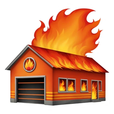 warehouse fire, emergency sticker