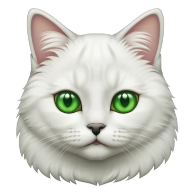 British cat white green eyes  sticker