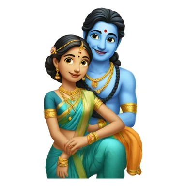 Girl with krishna ji sticker