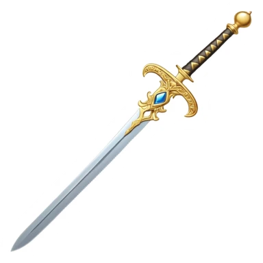 Short Golden ceremonial sword — engraved handle, decorative sticker