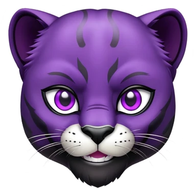 black panther with purple eyes, happy face sticker