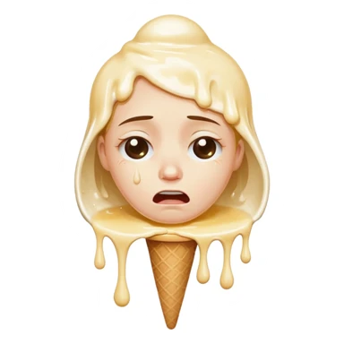 A person with 15 IQ crying over an ice cream sticker