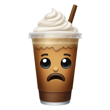 Iced coffee with brown wig on top sticker
