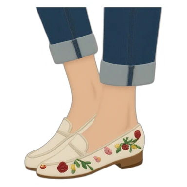 women-shoesloafersembroidery sticker