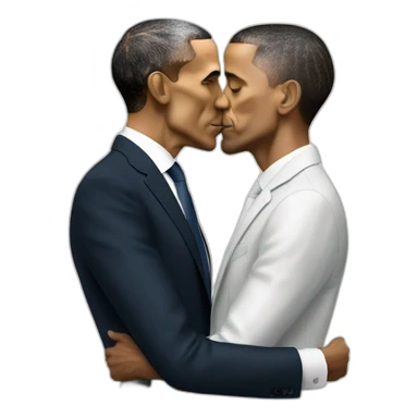 Macron kiss obama sticker