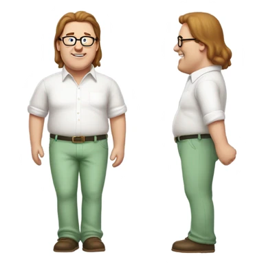 Peter griffin with long hair sticker