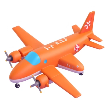 3D cartoon bomber airplane, vibrant colors, exaggerated proportions, cute details, playful style sticker