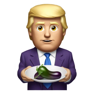 Realistic Donald trump eating eggplant sticker