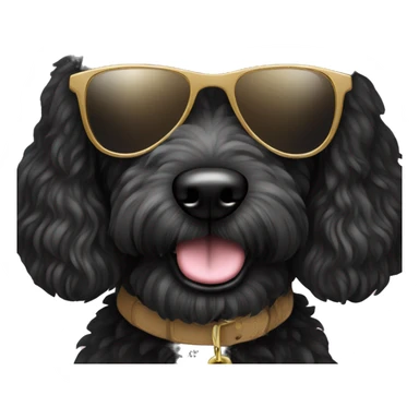 Black golden doodle  with sunglasses sticker