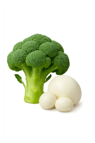 broccoli accanto a mozzarelle sticker