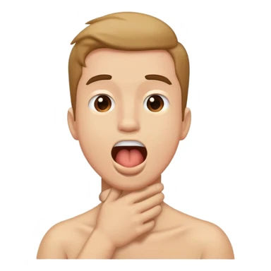 Guy holding his neck with mouth open sticker