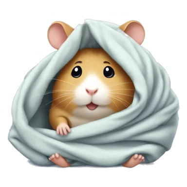 little hamster wrapped in a big blanket sticker
