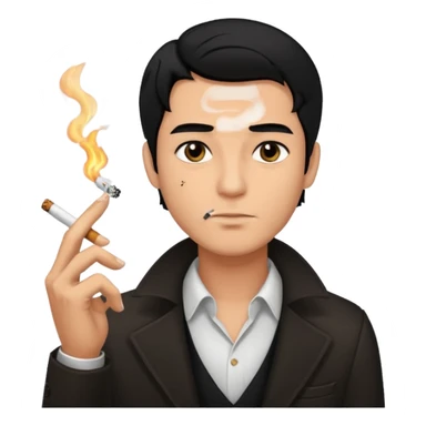 man with black hair and black eyes but handsome With dark smoking  sticker