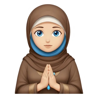 Turkish beautiful finish Konya girl blue eyes with hijab and brown stone dress it prays sticker
