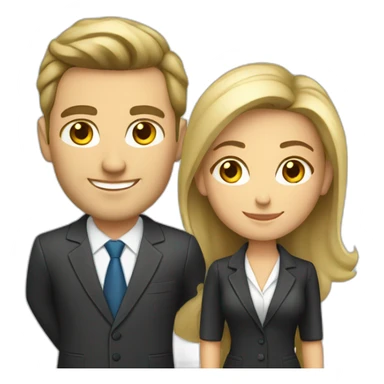 caucasian business man and business woman sticker