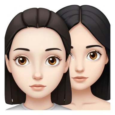 beautiful pale brunette girl with brown eyes and pale man black hair grey eyes sticker