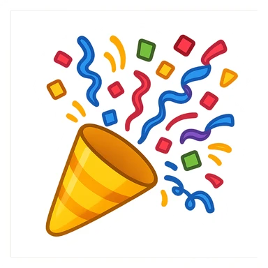 yellow party popper emoji sticker