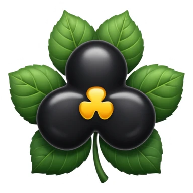 Trébol  color negro con cinco hojas  sticker