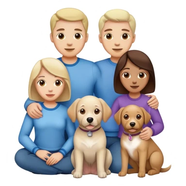 Family and their dog sticker