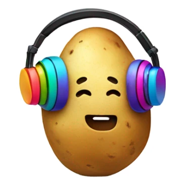 potato wearing headphones  sticker
