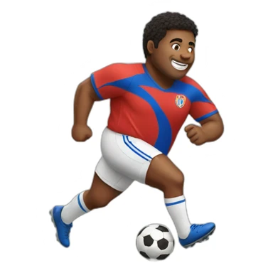 fat soccer player running sticker
