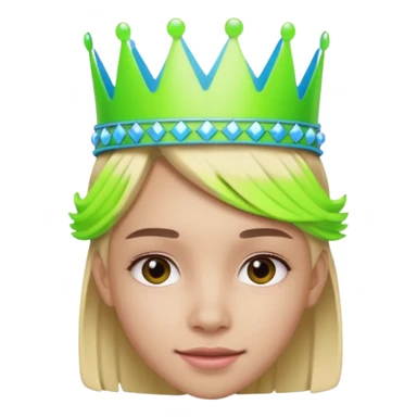 A stylish teen wearing a neon plastic crown for fun. sticker