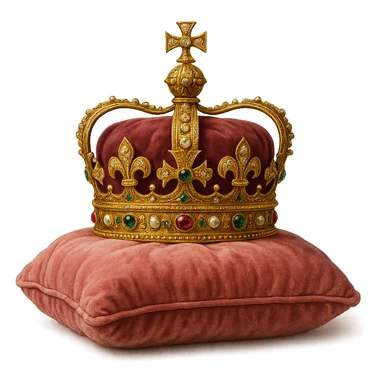detailed crown with a pink velvet cushion sticker
