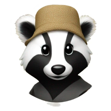 60's hippie badger making a peace sign sticker