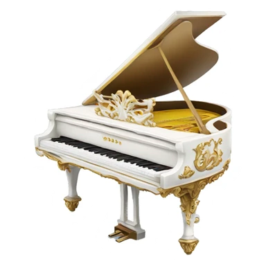 White Rococo piano sticker