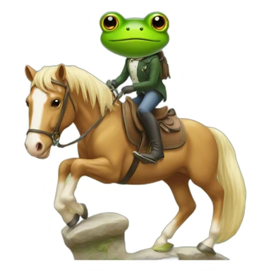 frog on top of a horse sticker