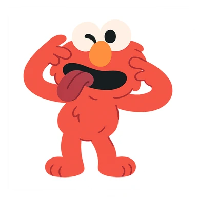 Elmo making a silly face sticker