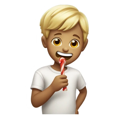 boy winking naughtily with lollipop in mouth sticker