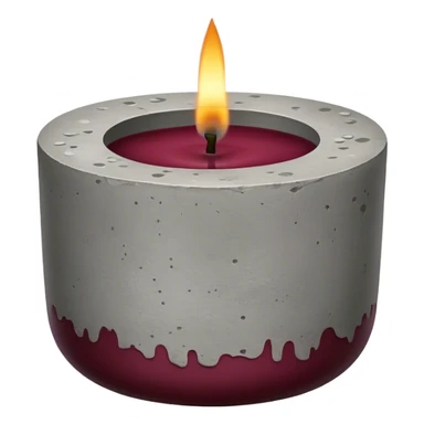 Scented Candle in concrete vessel Burgundy sticker