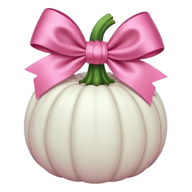 white Pumpkin with pink bow sticker