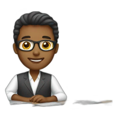 working entrepreneur on computer sticker