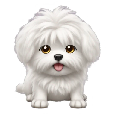 Annoying fluffy little white dog in a bow toe sticker