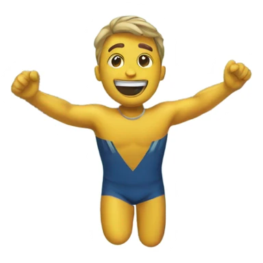 An emoji of a man diving into a pool. sticker