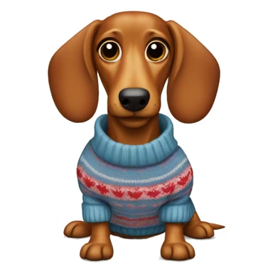 Wiener dog with a sweater  sticker