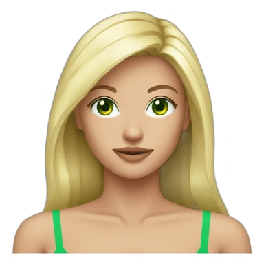 blond girl green eyes bikini sticker