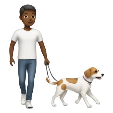 white boy walking with her dog sticker