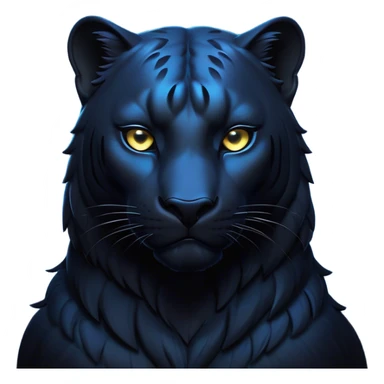 Cinematic Noble Panther Portrait Emoji, Poised and regal, with a sleek, muscular build draped in glossy, midnight-black fur and piercing, luminescent eyes, Simplified yet sharp and sophisticated features, highly detailed, glowing with a soft, mysterious glow, high shine, intelligent and enigmatic, stylized with an air of stealthy authority, focused and commanding, soft glowing outline, capturing the essence of a watchful and confident jungle guardian that appears ready to prowl out of the screen with effortless authority! sticker