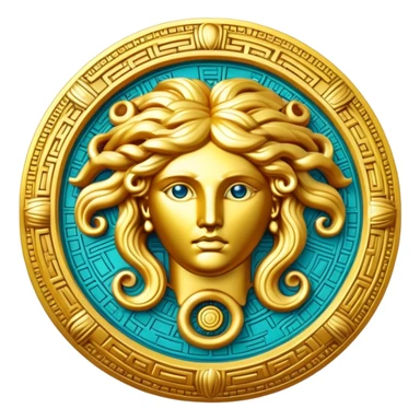 golden medallion versace medusa sticker